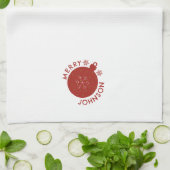 Holiday Snowflake Jouw naam toevoegen Tekst Theedoek (Gevouwen)