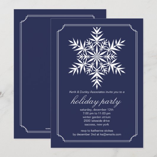 Holiday Snowflake Kaart (Voorkant / Achterkant)