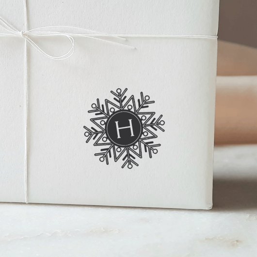 Holiday Snowflake Monogram Zelfinktende Stempel