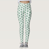 Holiday Snowflake Plaid Pattern Green Leggings (Voorkant)