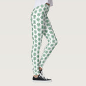 Holiday Snowflake Plaid Pattern Green Leggings (Rechts)