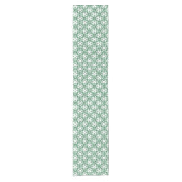 Holiday Snowflake Plaid Pattern Green Table Runner Korte Tafelloper