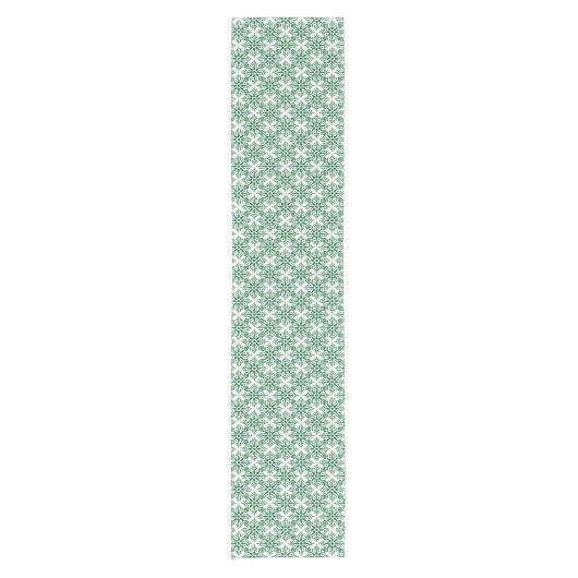 Holiday Snowflake Plaid Pattern Green Table Runner Korte Tafelloper (Voorkant)