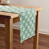 Holiday Snowflake Plaid Pattern Green Table Runner Korte Tafelloper (Voorbeeld)