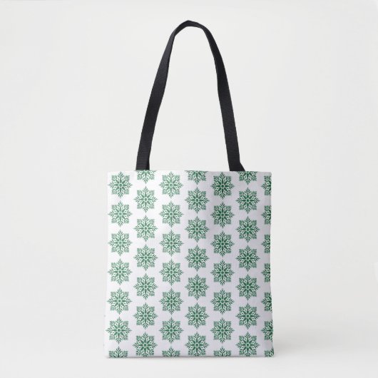 Holiday Snowflake Plaid Pattern Green Tote Bag (Voorkant)