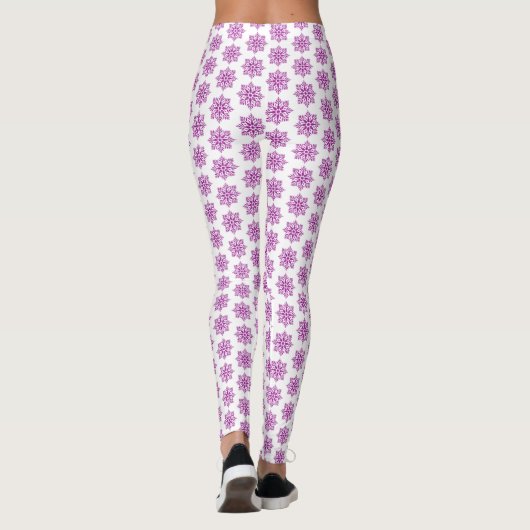 Holiday Snowflake Plaid Pattern Pink Leggings (Achterkant)