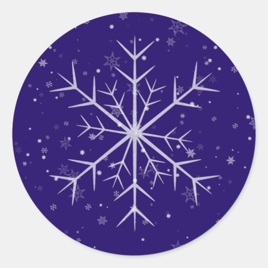Holiday Snowflake Ronde Sticker (Voorkant)
