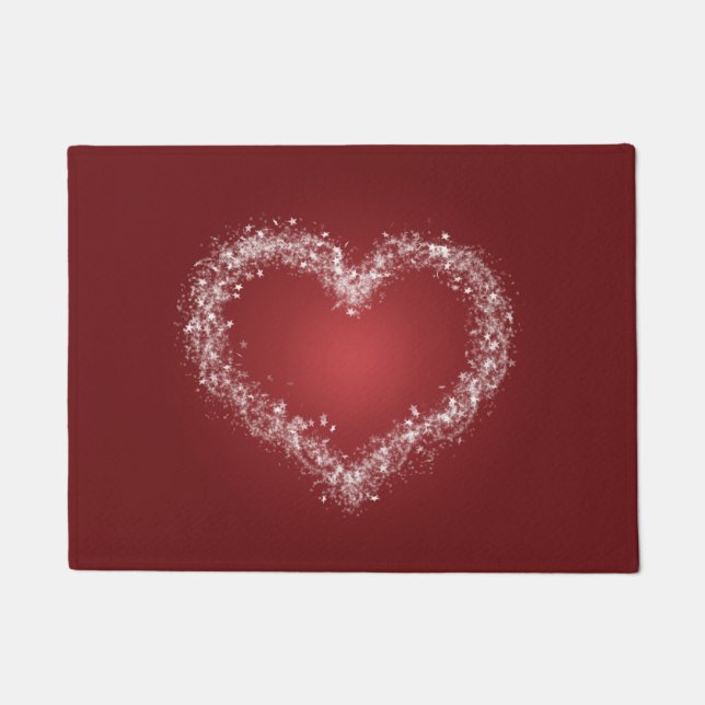 Holiday Snowflake Stars Heart Design Kerstmis Deurmat (Voorkant)