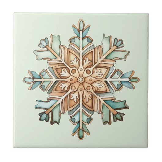 Holiday Snowflake Tegeltje (Voorkant)