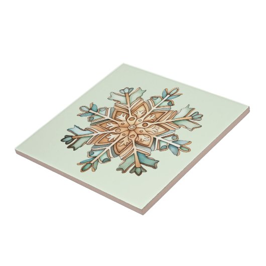 Holiday Snowflake Tegeltje (Zijkant)