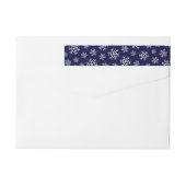 Holiday Snowflake Wraparound Label Navy (Achterkant)