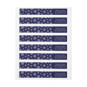 Holiday Snowflake Wraparound Label Navy (Vel)