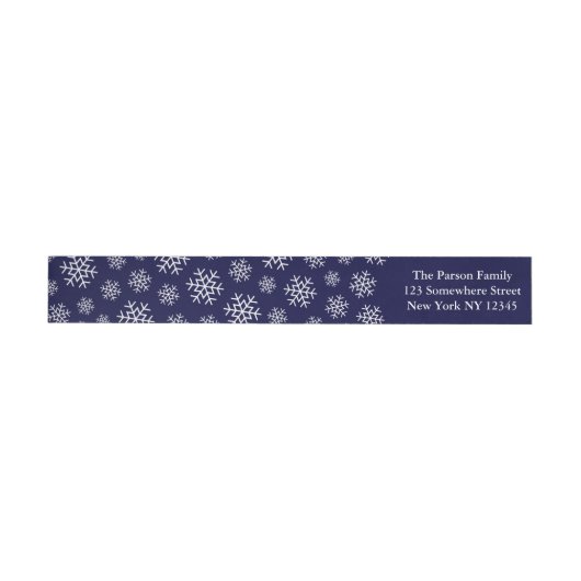 Holiday Snowflake Wraparound Label Navy (Individueel)