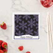 Holiday Snowflakes Blue Kerstmis Napkins Servet (Insitu)