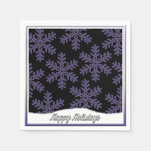 Holiday Snowflakes Blue Kerstmis Napkins Servet (Voorkant)