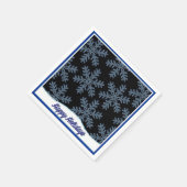 Holiday Snowflakes Blue Kerstmis Napkins Servetten (Hoek)