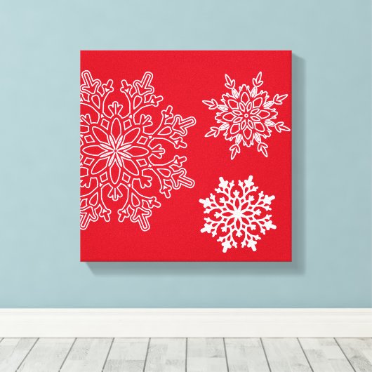 Holiday Snowflakes Canvas Art (Insitu (Houten vloer))