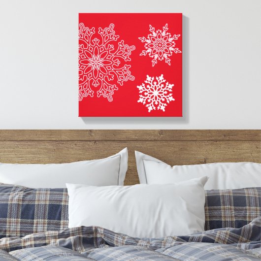 Holiday Snowflakes Canvas Art Afdruk (Insitu (Slaapkamer))