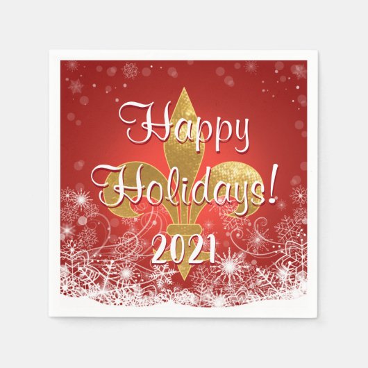 Holiday Snowflakes Fleur Servet (Voorkant)