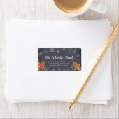 Holiday Snowflakes Gingerbrood Chalkboard Return Etiket (Insitu)