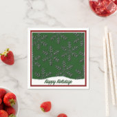 Holiday Snowflakes Green Kerstmis Napkins Servet (Insitu)