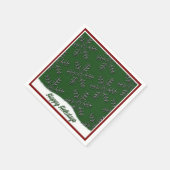 Holiday Snowflakes Green Kerstmis Napkins Servet (Hoek)