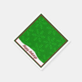 Holiday Snowflakes Green Kerstmis Napkins Servetten (Hoek)