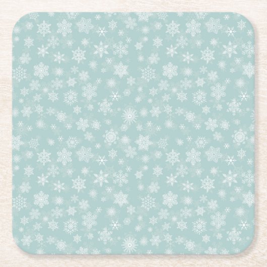 Holiday Snowflakes Merry Kerstmis Kartonnen Onderzetters (Voorkant)