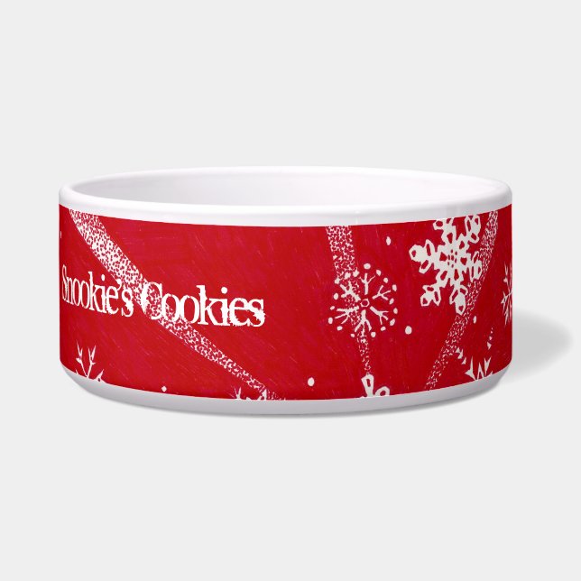 Holiday Snowflakes |  Pet Bowls Voerbakje (Voorkant)