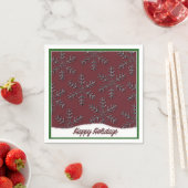 Holiday Snowflakes Red Kerstmis Napkins Servetten (Insitu)
