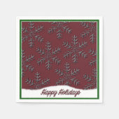Holiday Snowflakes Red Kerstmis Napkins Servetten (Voorkant)