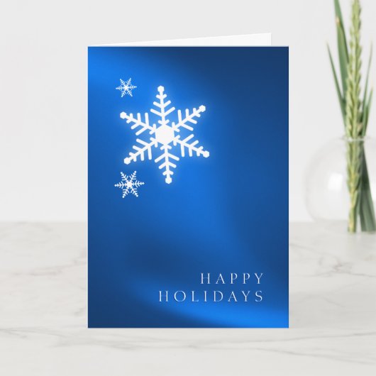 Holiday Snowflakes Royal Blue card Feestdagen Kaart (Voorkant)