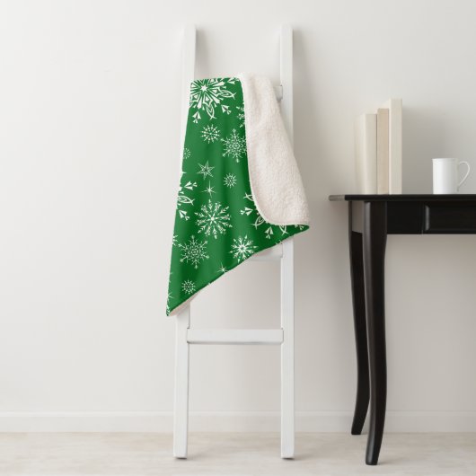 Holiday Snowflakes Sherpa Blanket Sherpa Deken (In situ)