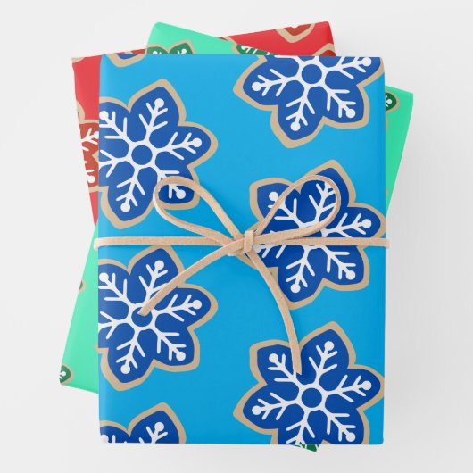 Holiday Snowflakes Wrapping Paper Flat Sheet-3 stu (In situ)