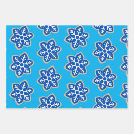 Holiday Snowflakes Wrapping Paper Flat Sheet-3 stu