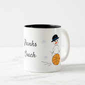 Holiday Snowman Basketball Coach Coffee Mok (Voorkant rechts)