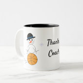 Holiday Snowman Basketball Coach Coffee Mok (Voorkant links)