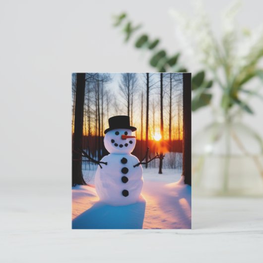 Holiday Snowman Briefkaart (Staand voorkant)