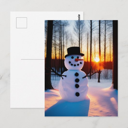 Holiday Snowman Briefkaart (Voorkant / Achterkant)