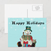 Holiday Snowman Briefkaart (Voorkant / Achterkant)
