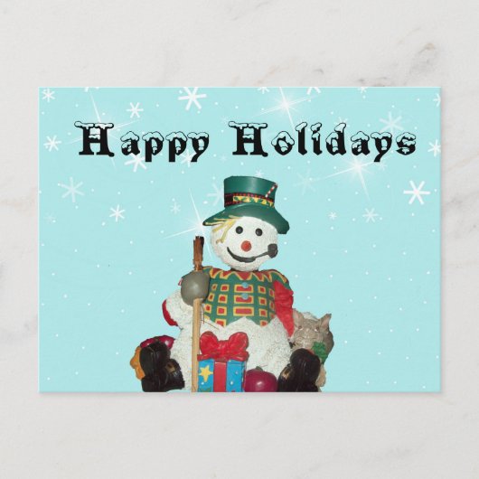 Holiday Snowman Briefkaart (Voorkant)