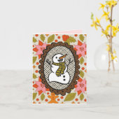 Holiday Snowman Card Kaart (Gele Bloem)