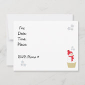 Holiday Snowman Cupcake Uitnodiging (Achterkant)