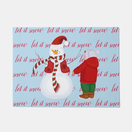 Holiday Snowman Doormat Deurmat (Voorkant)