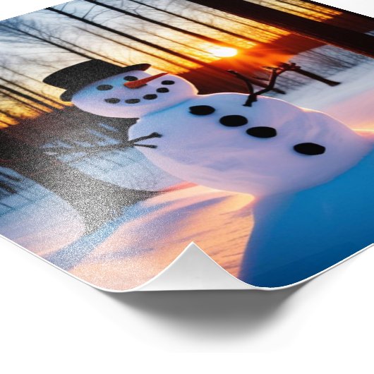 Holiday Snowman Foto Afdruk (Hoek)