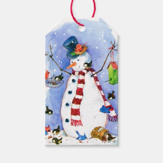 Holiday Snowman Gift Label Cadeaulabel (Voorkant)