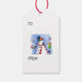 Holiday Snowman Gift Label Cadeaulabel (Achterkant)