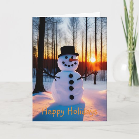 Holiday Snowman Kaart (Voorkant)