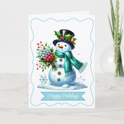 Holiday Snowman Kaart (Voorkant)
