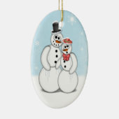 Holiday Snowman Keramisch Ornament (Rechts)